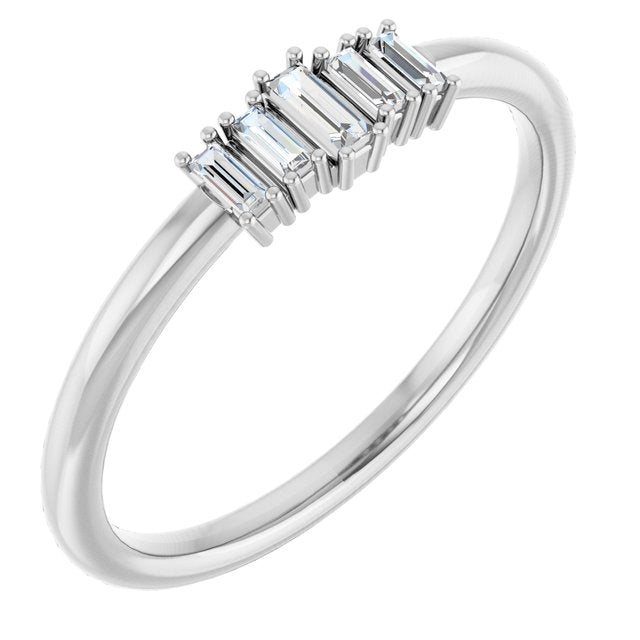 14K White 1/8 CTW Diamond Stackable Ring