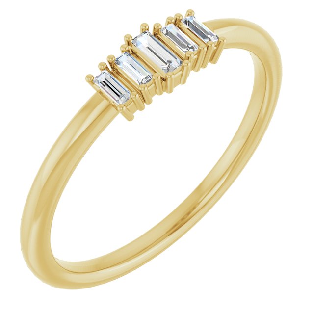 14K Yellow 1/8 CTW Diamond Stackable Ring
