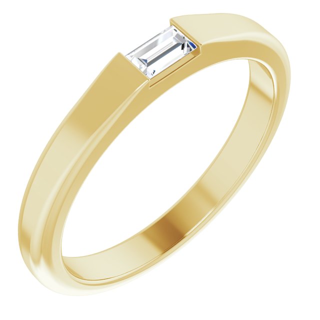 14K Yellow 1/10 CT Natural Diamond Stackable Ring