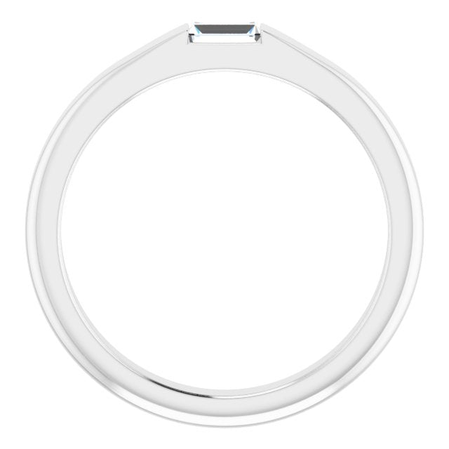 Platinum 1/10 CT Natural Diamond Stackable Ring