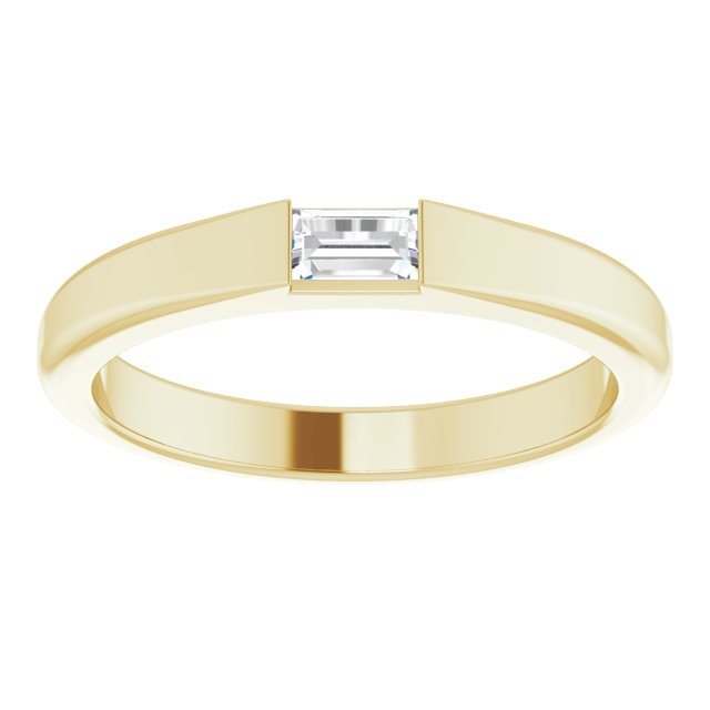 14K Yellow 1/10 CT Natural Diamond Stackable Ring