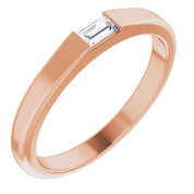 14K Rose 1/10 CT Natural Diamond Stackable Ring