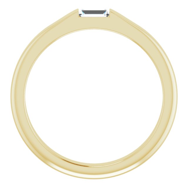 14K Yellow 1/10 CT Natural Diamond Stackable Ring