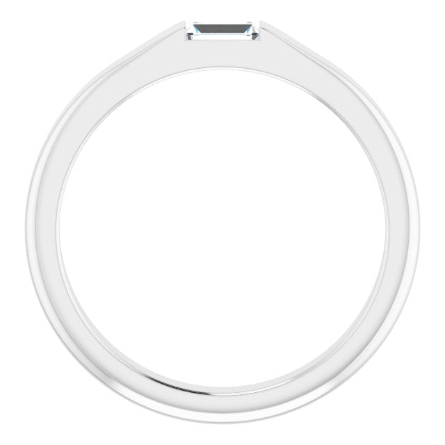 14K White 1/10 CT Natural Diamond Stackable Ring