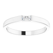 Platinum 1/10 CT Natural Diamond Stackable Ring
