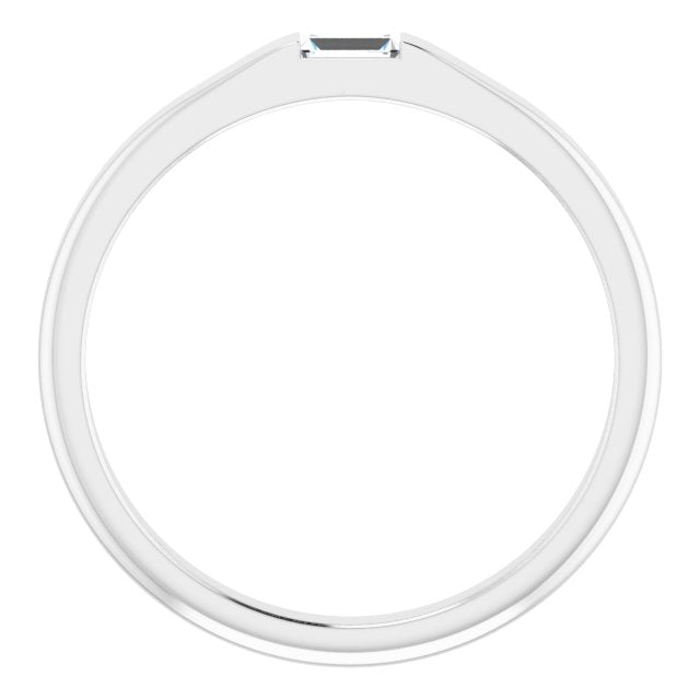 14K White 1/10 CT Natural Diamond Stackable Ring