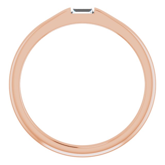 14K Rose 1/10 CT Natural Diamond Stackable Ring