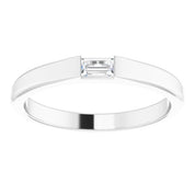 Platinum 1/10 CT Natural Diamond Stackable Ring