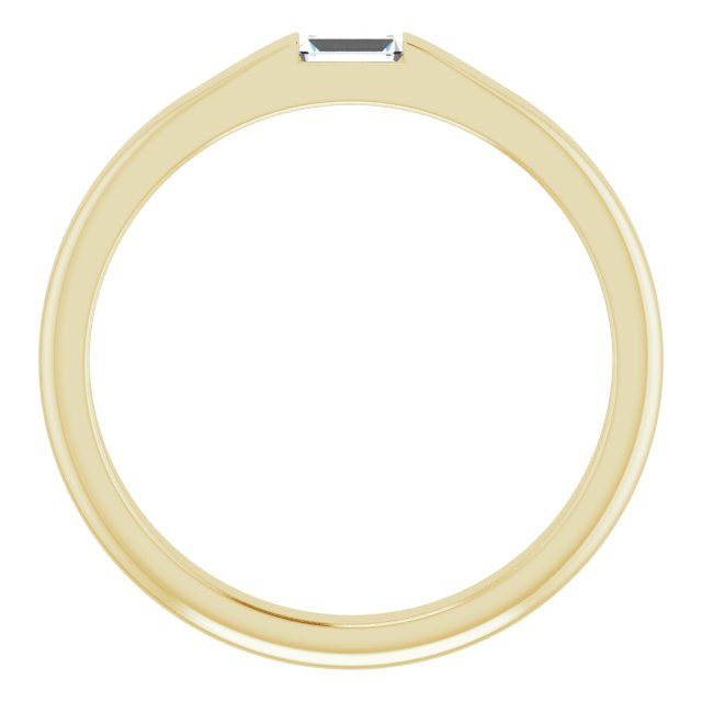 14K Yellow 1/10 CT Natural Diamond Stackable Ring