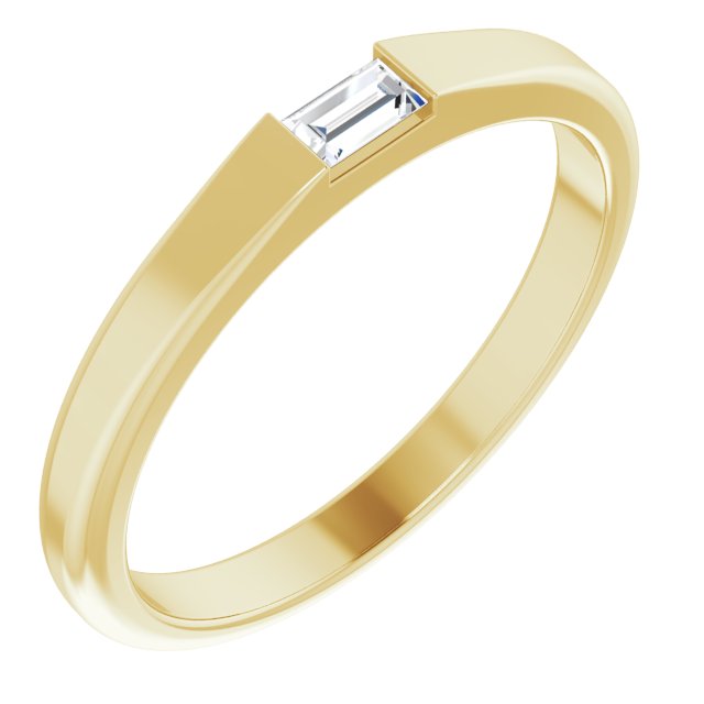 14K Yellow 1/10 CT Natural Diamond Stackable Ring