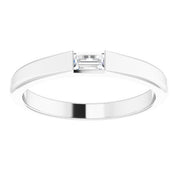 14K White 1/10 CT Natural Diamond Stackable Ring
