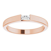 14K Rose 1/10 CT Natural Diamond Stackable Ring