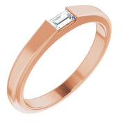 14K Rose 1/10 CT Natural Diamond Stackable Ring