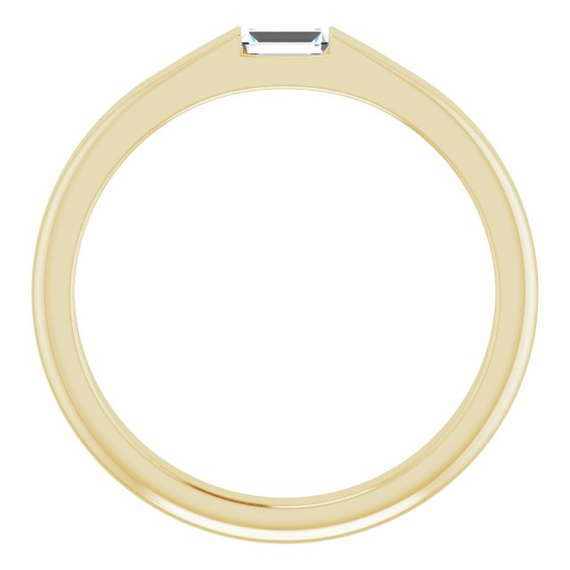 14K Yellow 1/10 CT Natural Diamond Stackable Ring