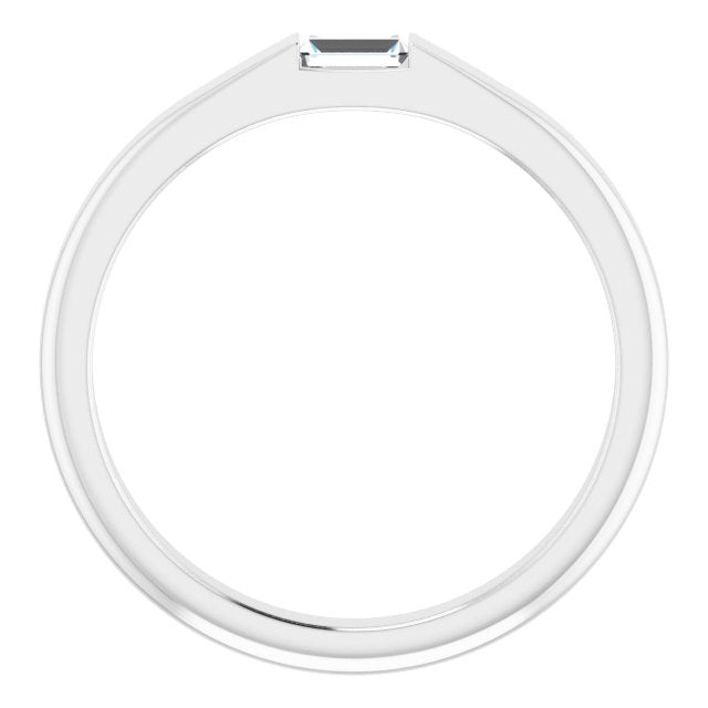 14K White 1/10 CT Natural Diamond Stackable Ring