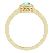14K Yellow Natural Aquamarine Ring
