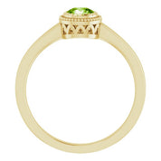 14K Yellow Natural Peridot Ring