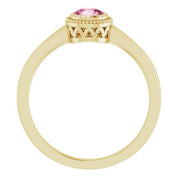14K Yellow Natural Pink Tourmaline Ring
