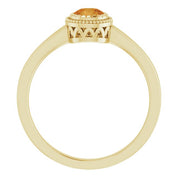 14K Yellow Natural Citrine Ring