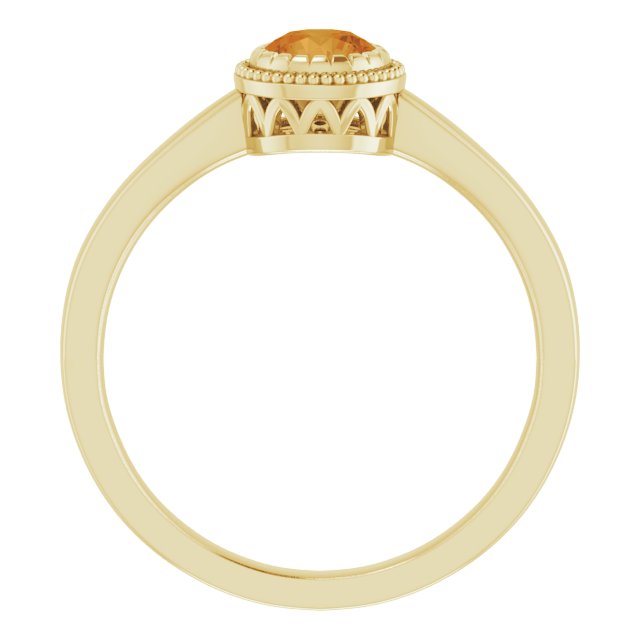 14K Yellow Natural Citrine Ring