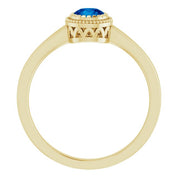 14K Yellow Natural Blue Sapphire Ring