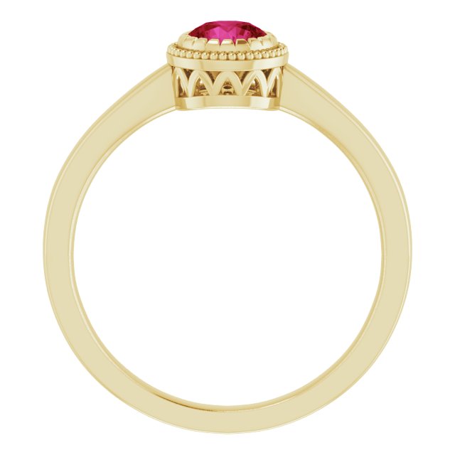 14K Yellow Natural Ruby Ring