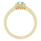 14K Yellow Natural Swiss Blue Topaz Ring