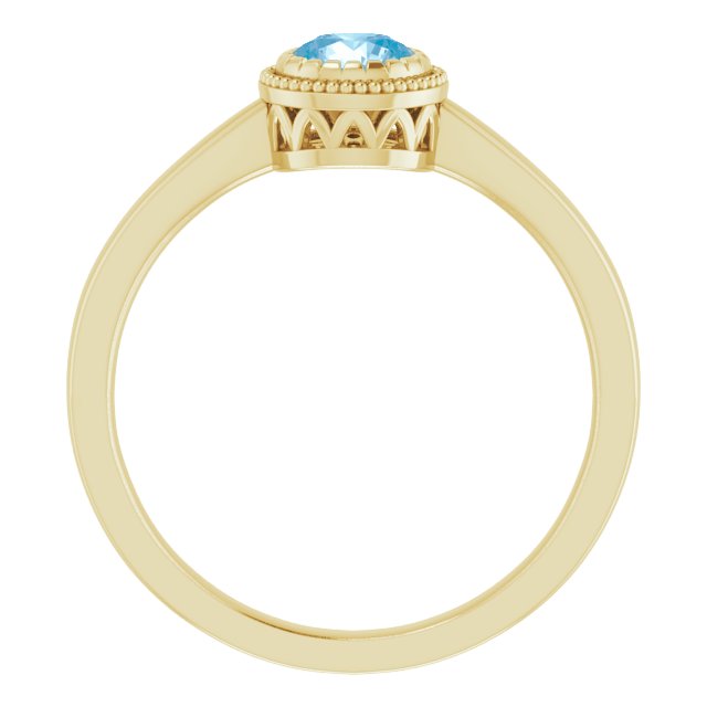 14K Yellow Natural Swiss Blue Topaz Ring