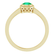 14K Yellow Natural Emerald Ring