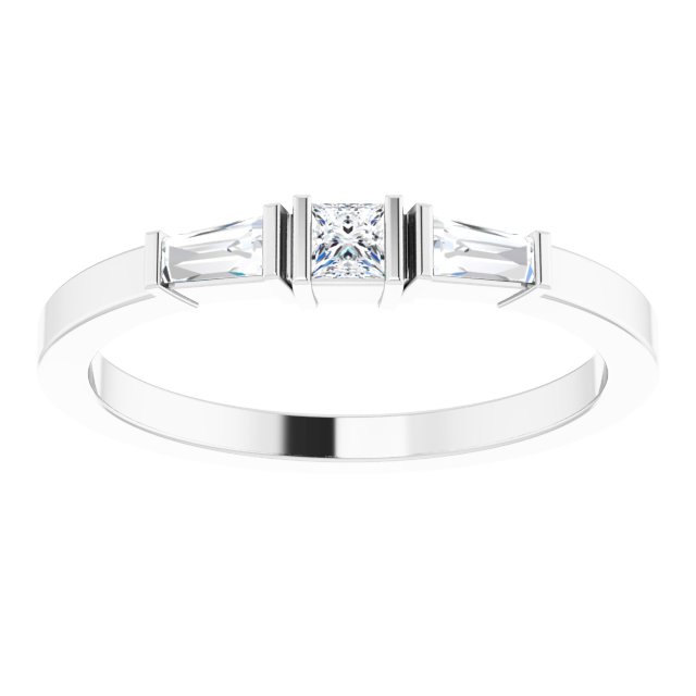 14K White 1/5 CTW Natural Diamond Stackable Ring