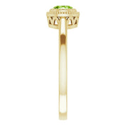 14K Yellow Natural Peridot Ring