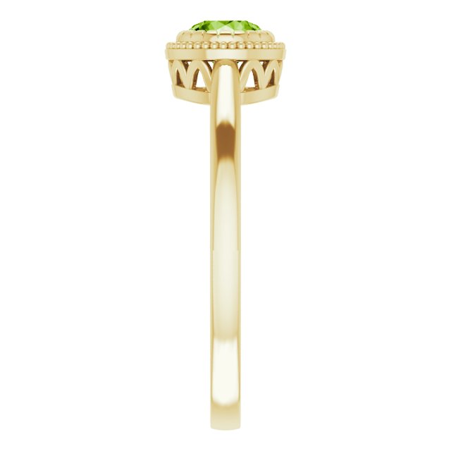 14K Yellow Natural Peridot Ring