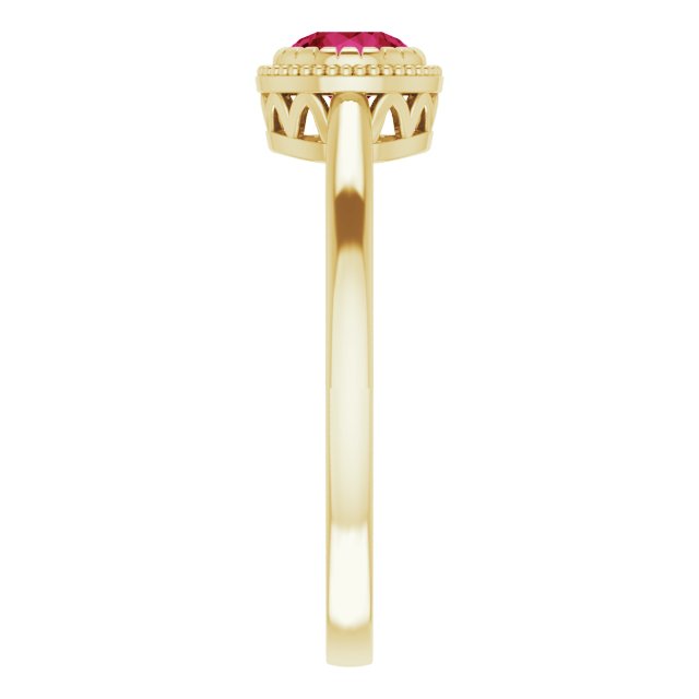 14K Yellow Natural Ruby Ring