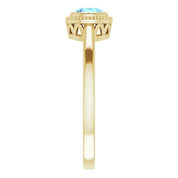 14K Yellow Natural Aquamarine Ring