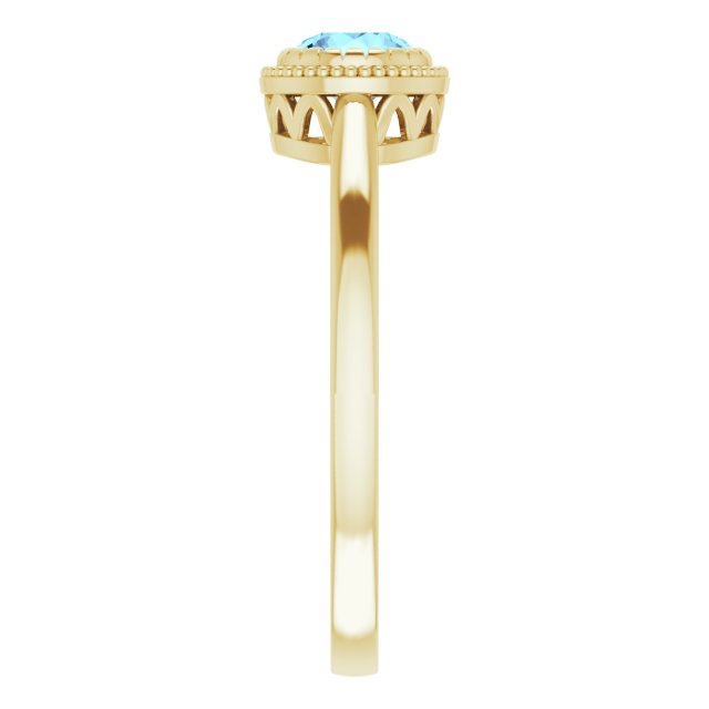 14K Yellow Natural Aquamarine Ring