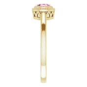 14K Yellow Natural Pink Tourmaline Ring