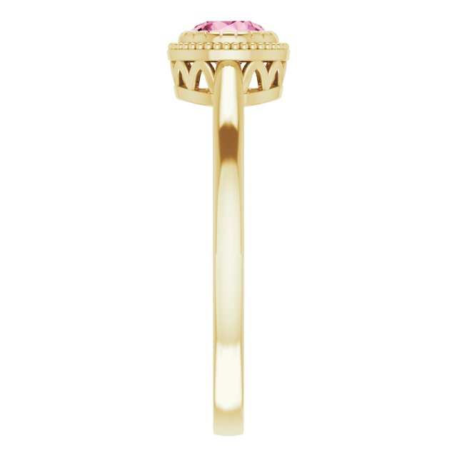 14K Yellow Natural Pink Tourmaline Ring