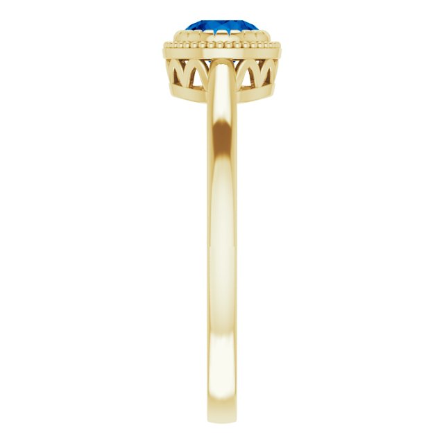 14K Yellow Natural Blue Sapphire Ring