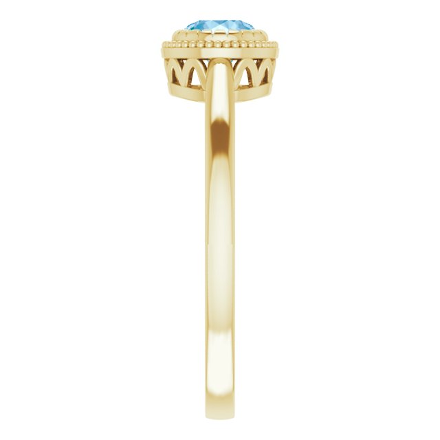 14K Yellow Natural Swiss Blue Topaz Ring
