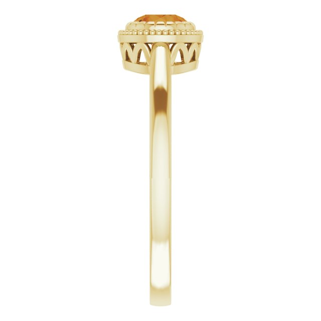 14K Yellow Natural Citrine Ring