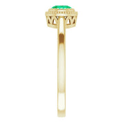 14K Yellow Natural Emerald Ring