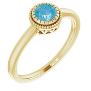 14K Yellow Natural Swiss Blue Topaz Ring