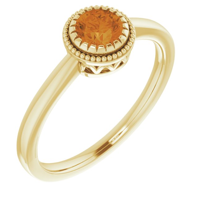 14K Yellow Natural Citrine Ring