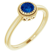 14K Yellow Natural Blue Sapphire Ring