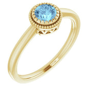 14K Yellow Natural Aquamarine Ring