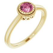 14K Yellow Natural Pink Tourmaline Ring