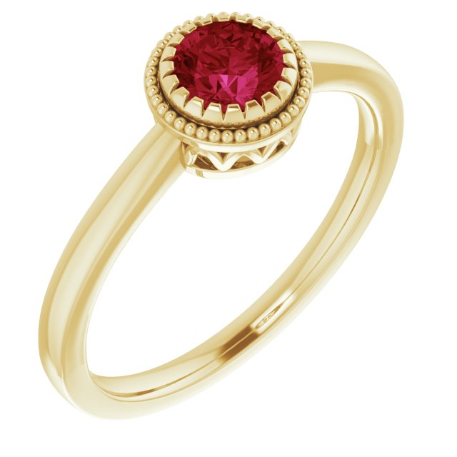 14K Yellow Natural Ruby Ring