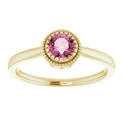 14K Yellow Natural Pink Tourmaline Ring