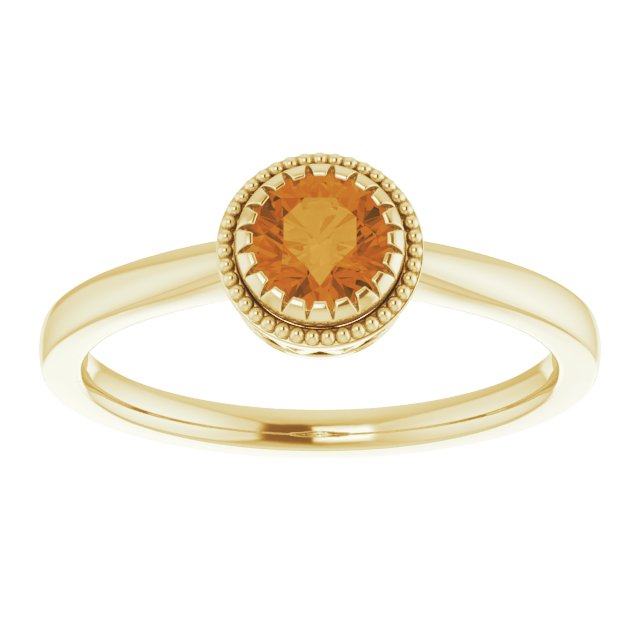 14K Yellow Natural Citrine Ring