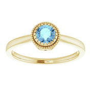14K Yellow Natural Aquamarine Ring